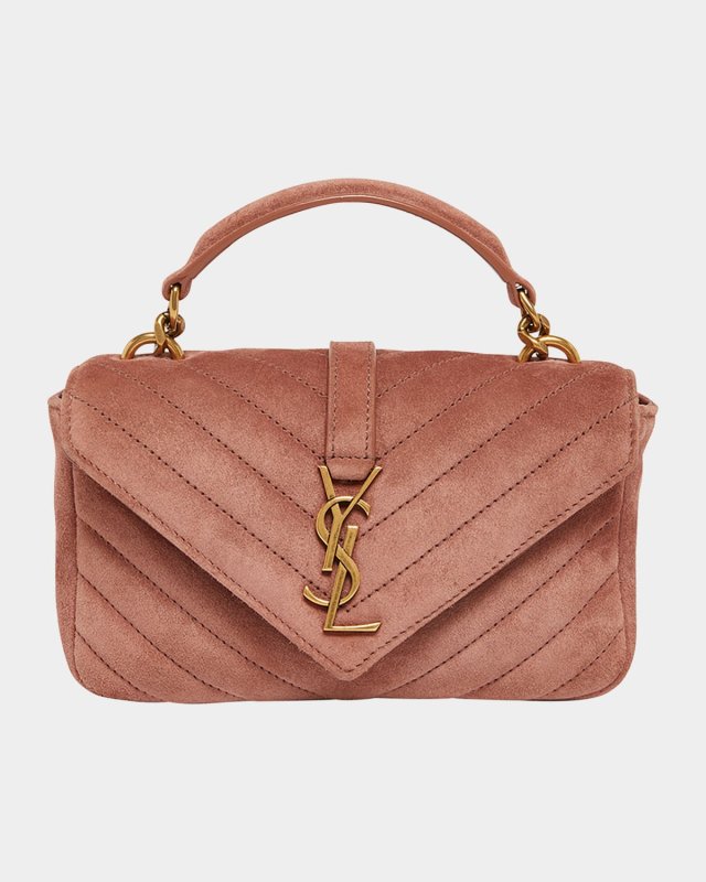 College Mini Chain Shoulder Bag in Suede